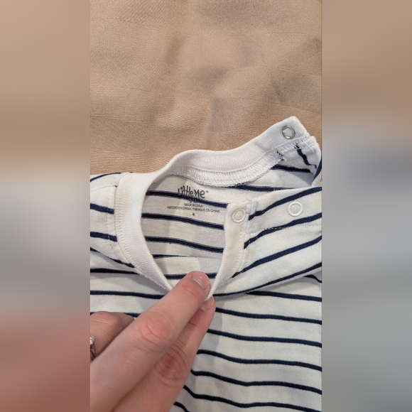 Blue and white overalls and shirt set, 9 months - Picture 2 of 6